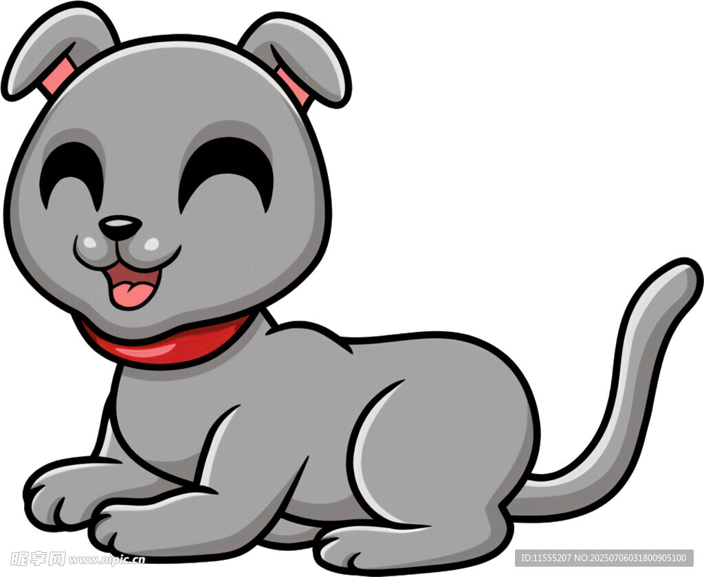 趴着的可爱灰狗