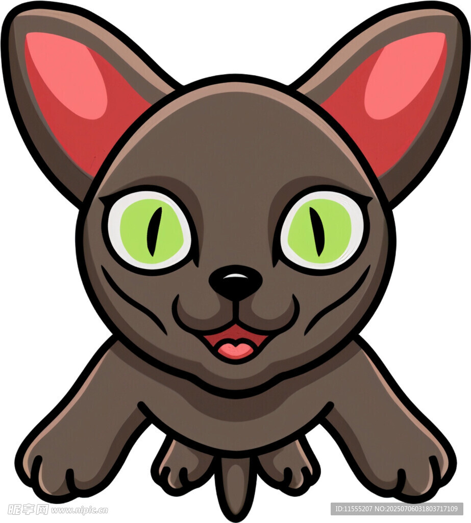 可爱黑猫卡通形象