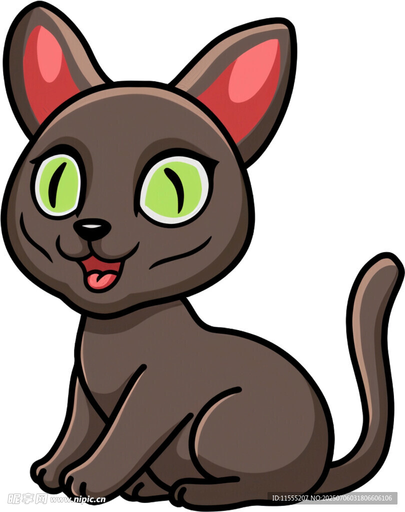 可爱黑猫卡通形象