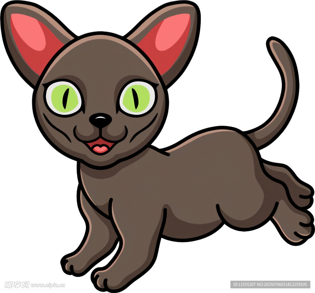 奔跑的黑猫卡通形象