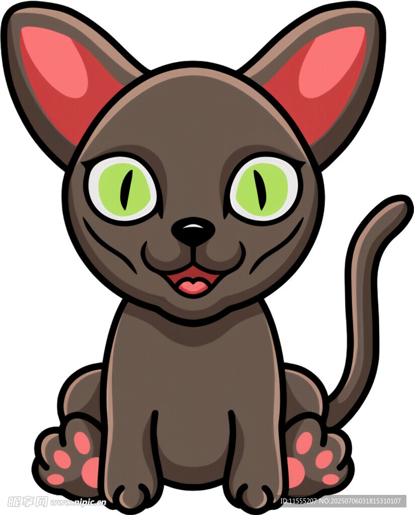 可爱黑猫卡通形象