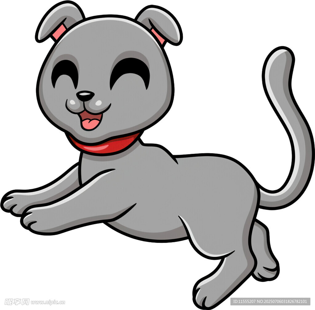 跳跃的可爱灰猫