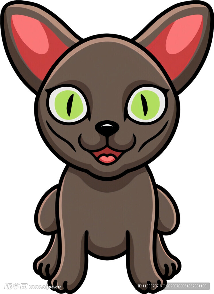 可爱黑猫卡通形象