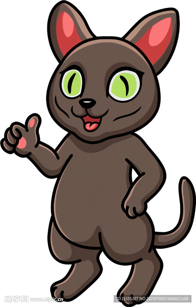 俏皮黑猫打招呼