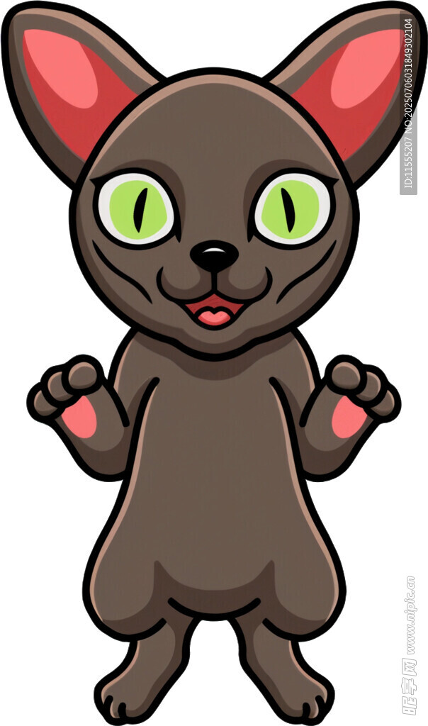 可爱黑猫卡通形象