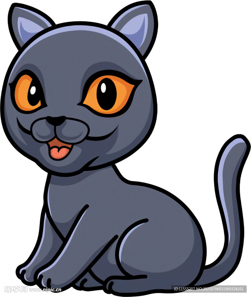 可爱黑猫卡通形象