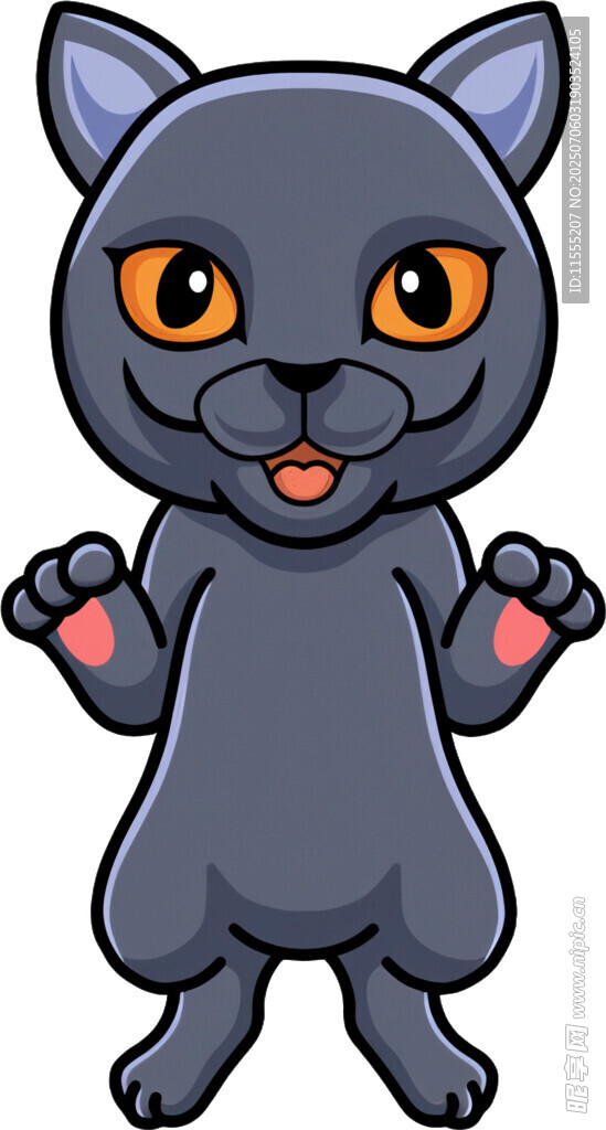 可爱黑猫卡通形象