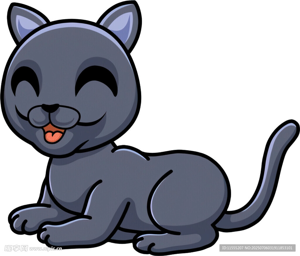 可爱黑猫卡通形象