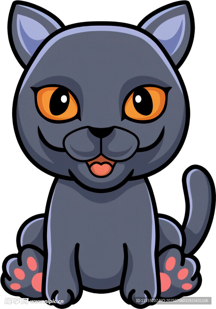 可爱黑猫卡通形象
