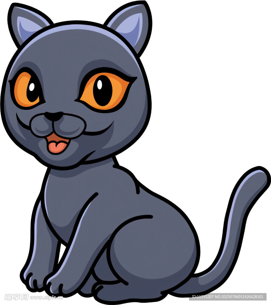 可爱黑猫卡通形象