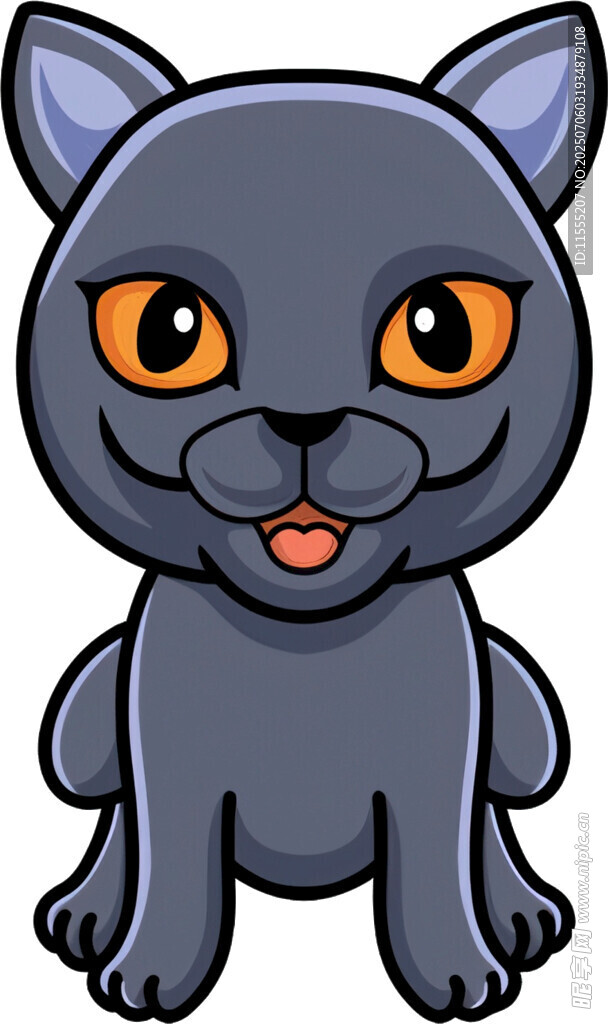 可爱黑猫卡通形象