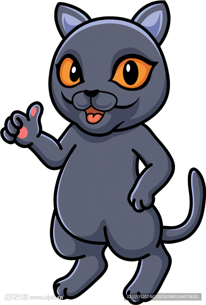 可爱黑猫竖大拇指