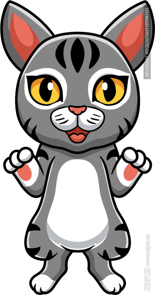 可爱站立猫咪卡通形象