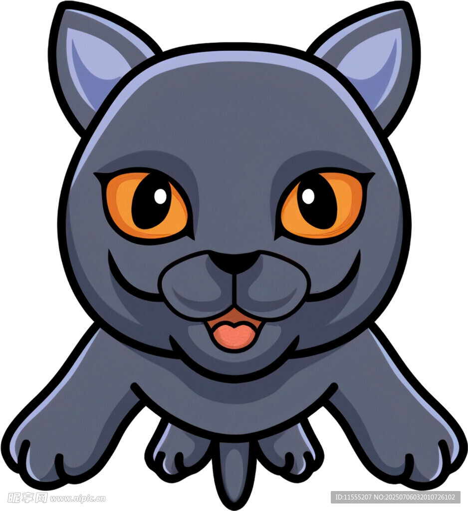 可爱黑猫卡通形象