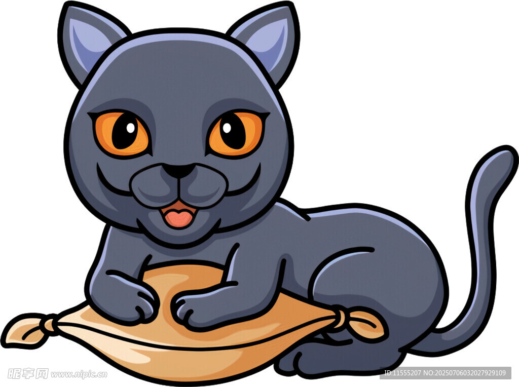 趴着的可爱黑猫