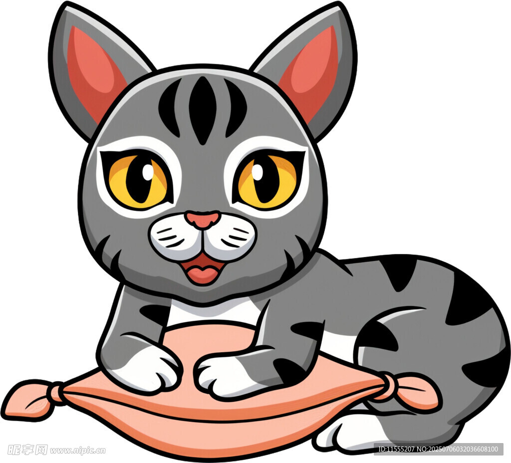 趴着的可爱条纹猫咪