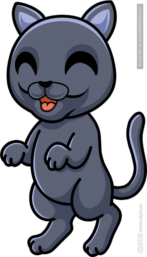 可爱黑猫卡通形象