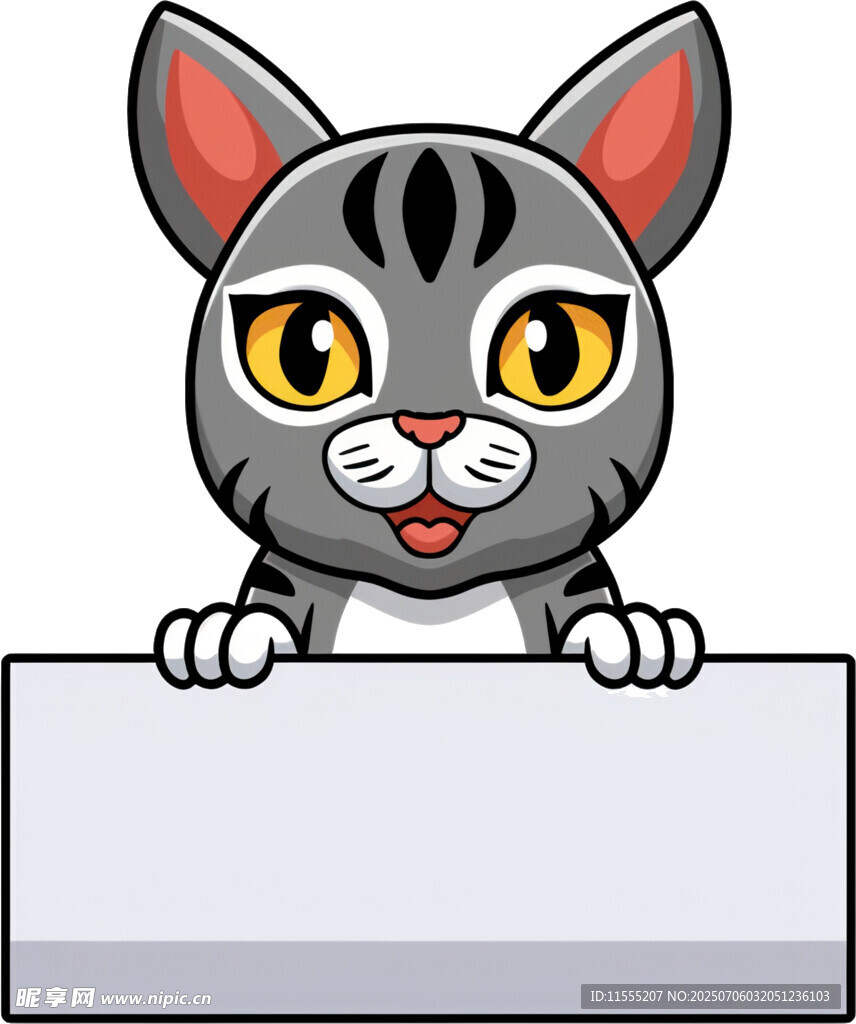 可爱猫咪举牌
