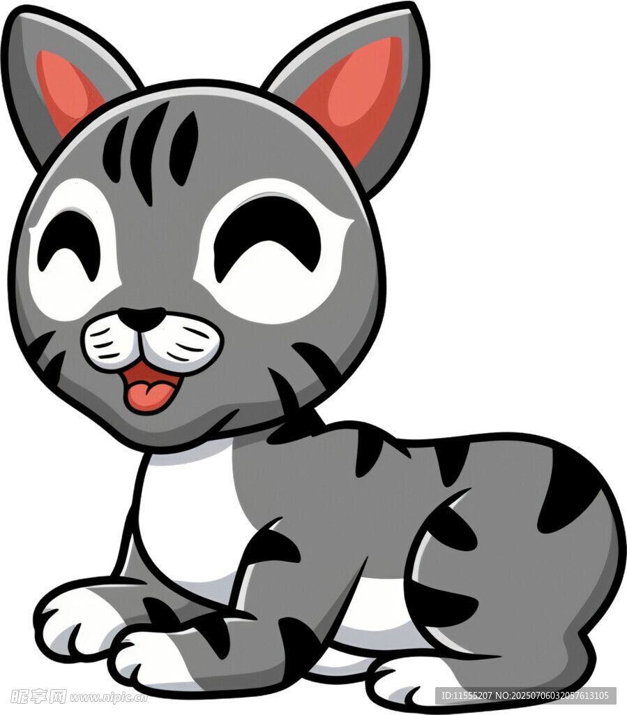 可爱灰黑条纹猫咪