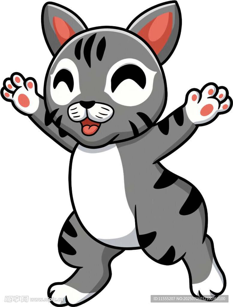 欢快的卡通小猫