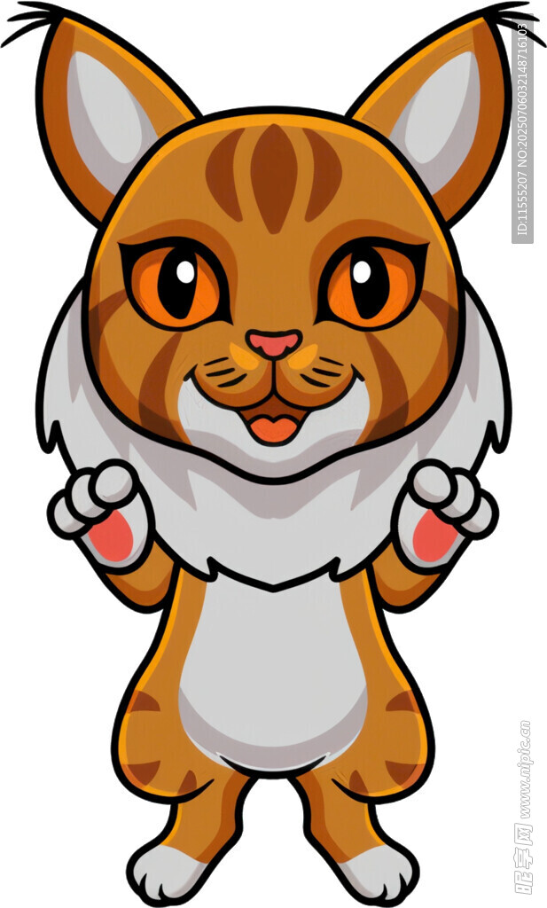 可爱卡通猫咪张开双爪