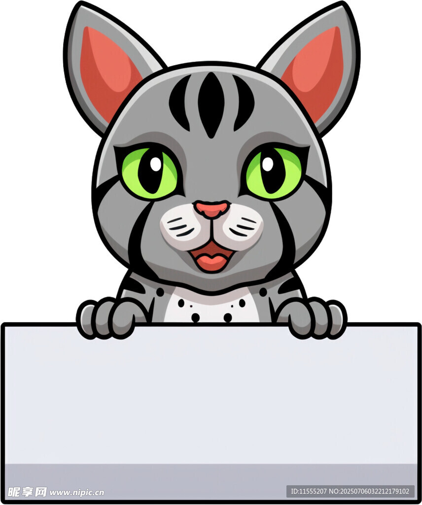 可爱猫咪探身白板前