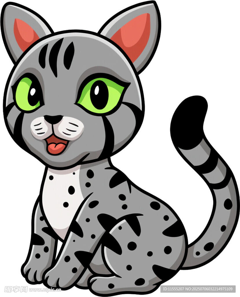 可爱斑点小猫卡通形象