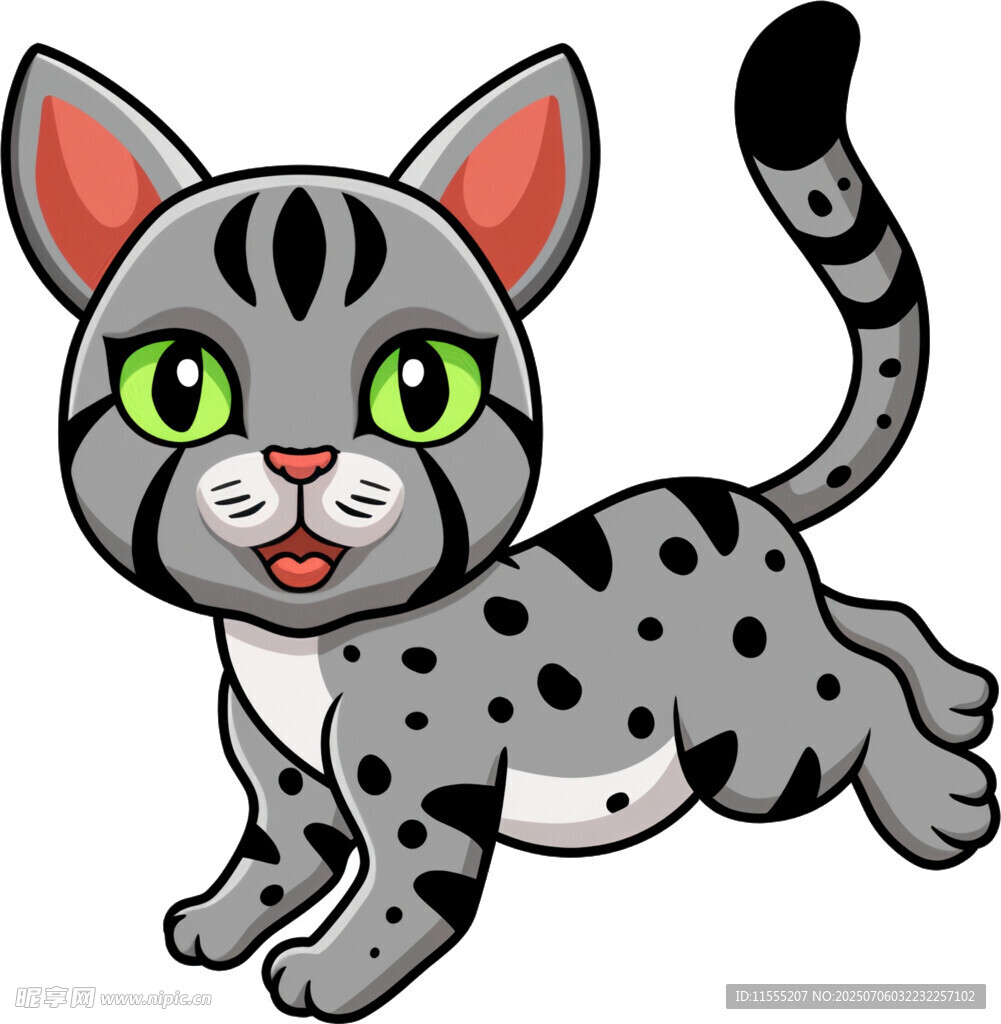 可爱斑点小猫卡通形象