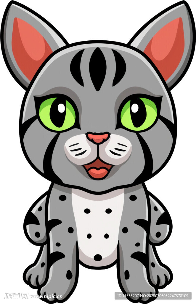 可爱斑纹小猫卡通形象