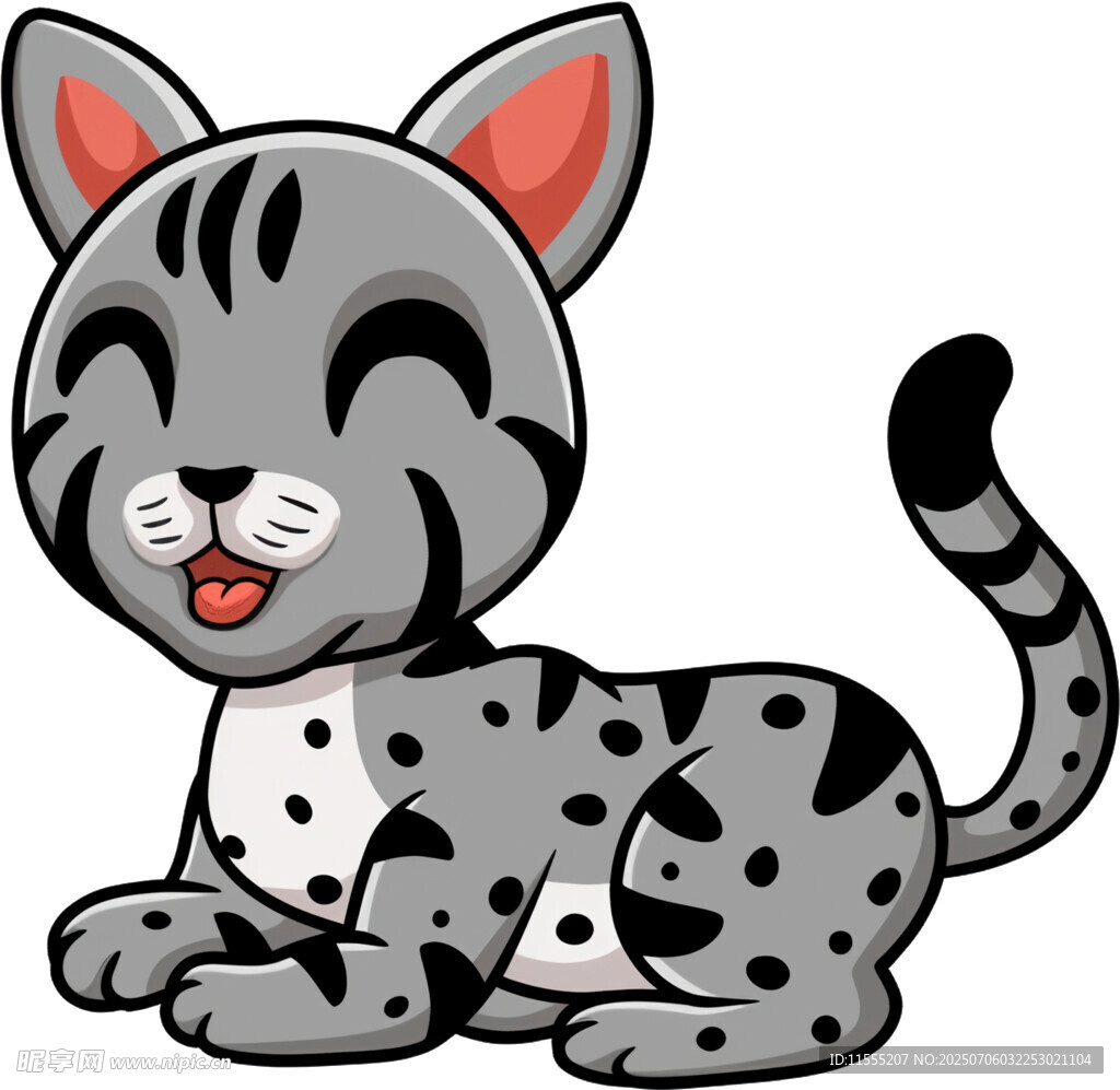 可爱斑点小猫卡通形象