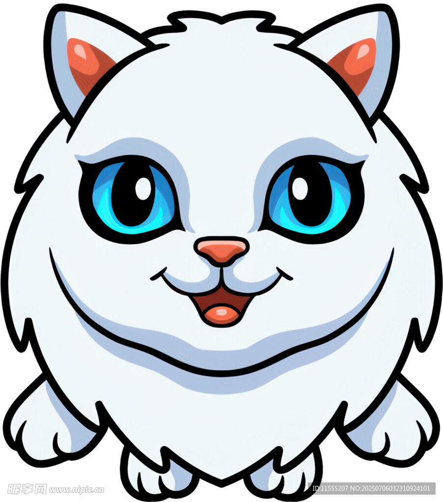 可爱白猫咪卡通形象
