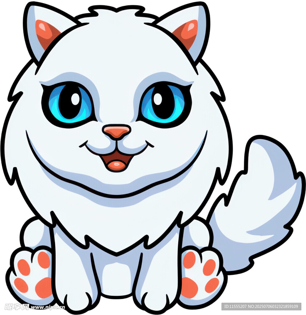 可爱白猫咪卡通形象