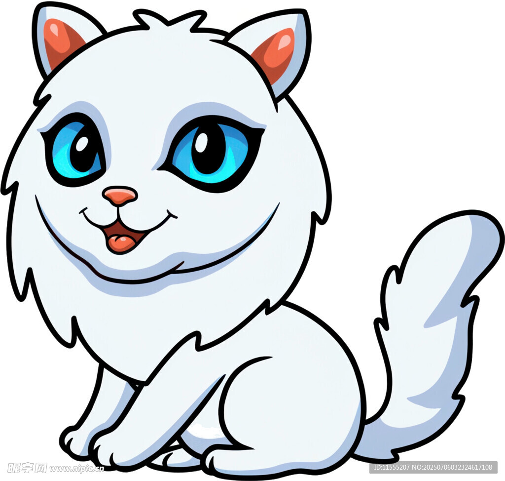 可爱白猫咪卡通形象