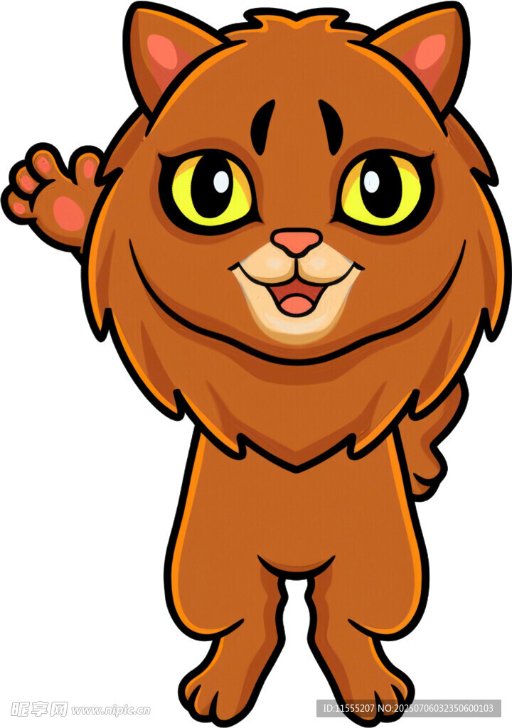 可爱招手猫咪卡通形象