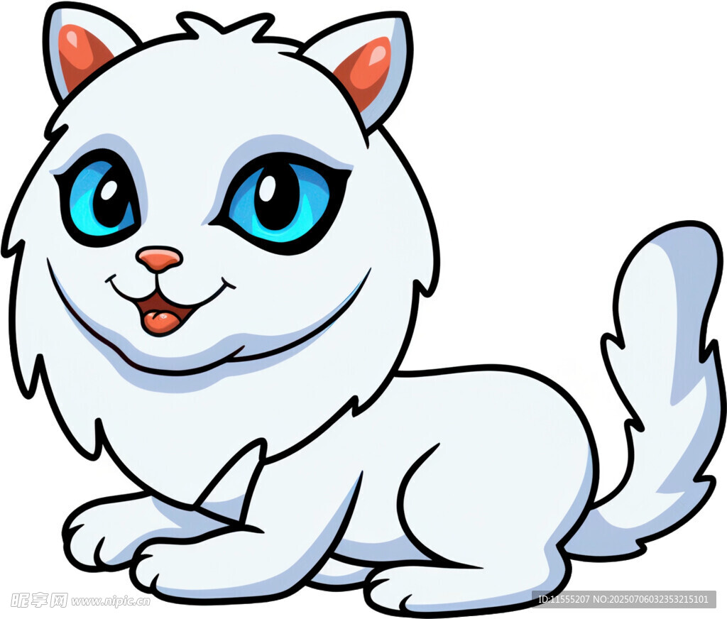 可爱白猫咪卡通形象