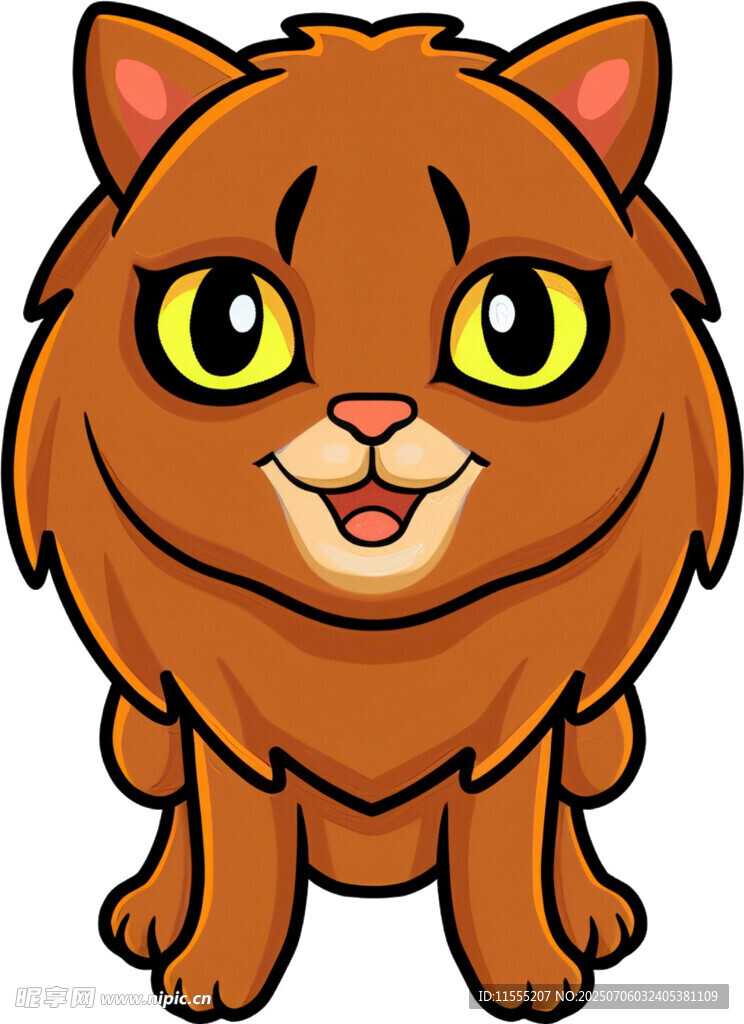 可爱棕色猫咪卡通形象
