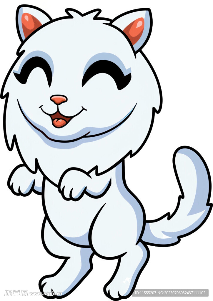 可爱白猫咪开心站立