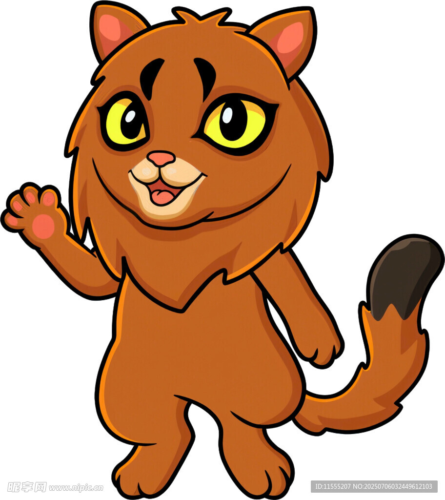 可爱招手卡通猫