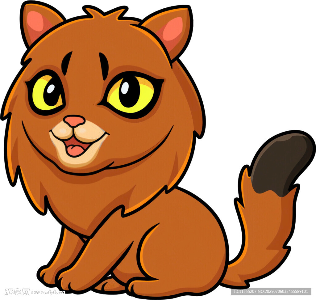 可爱棕色猫咪卡通形象