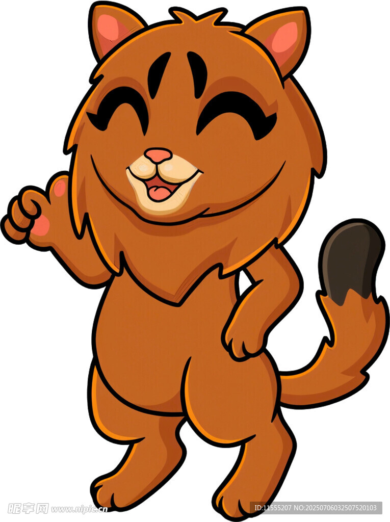 快乐橘猫俏皮挥手