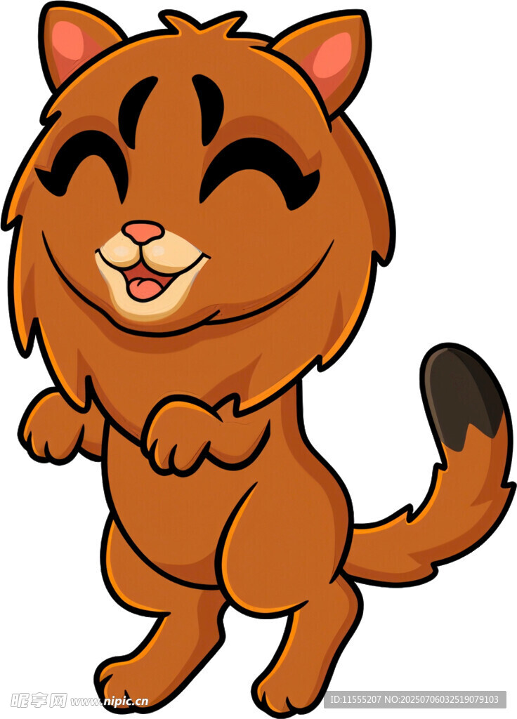 可爱站立猫咪卡通形象