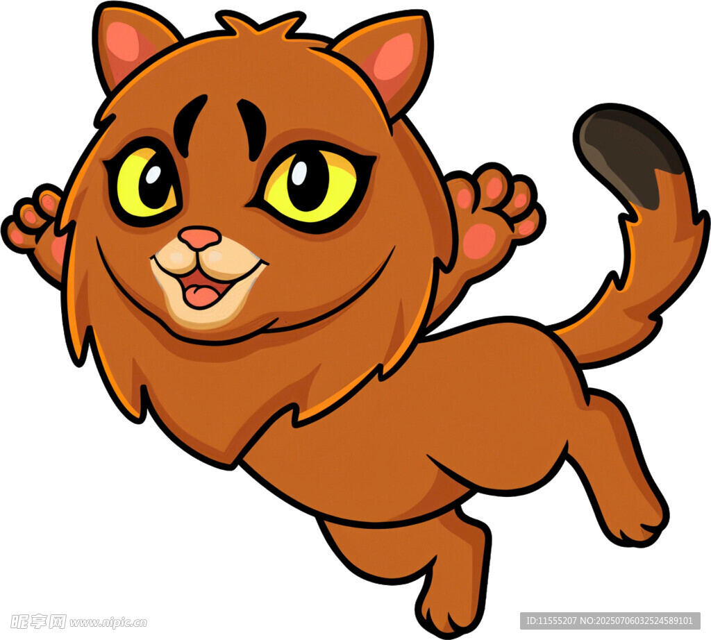 跳跃的可爱橘猫