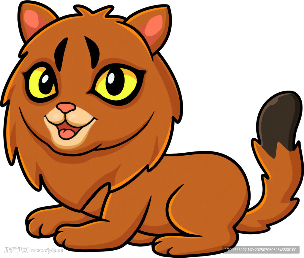 可爱棕色猫咪卡通形象