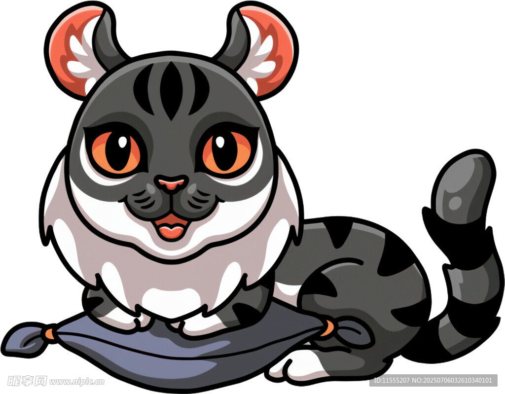 可爱猫咪惬意趴坐