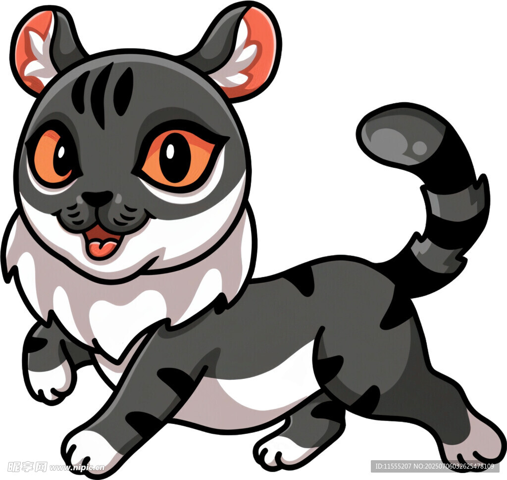 可爱小猫咪欢快奔跑