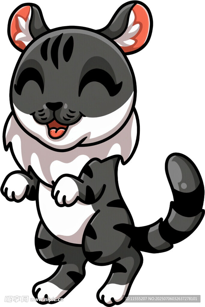 可爱黑白猫咪欢乐起舞