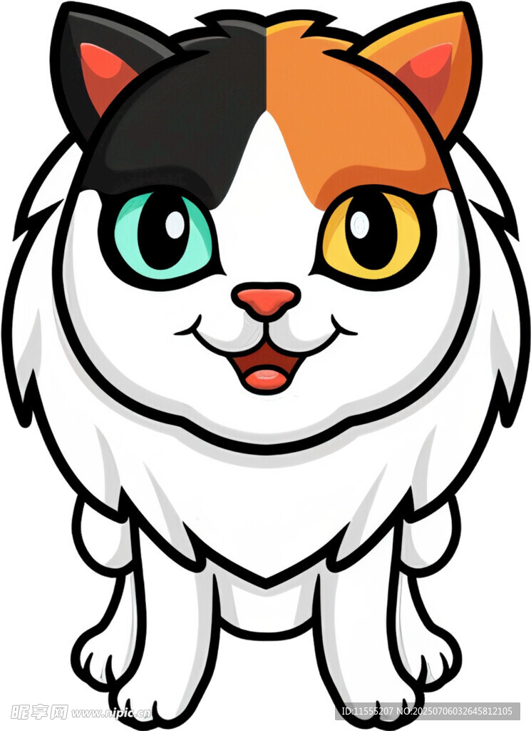 三色萌猫卡通形象