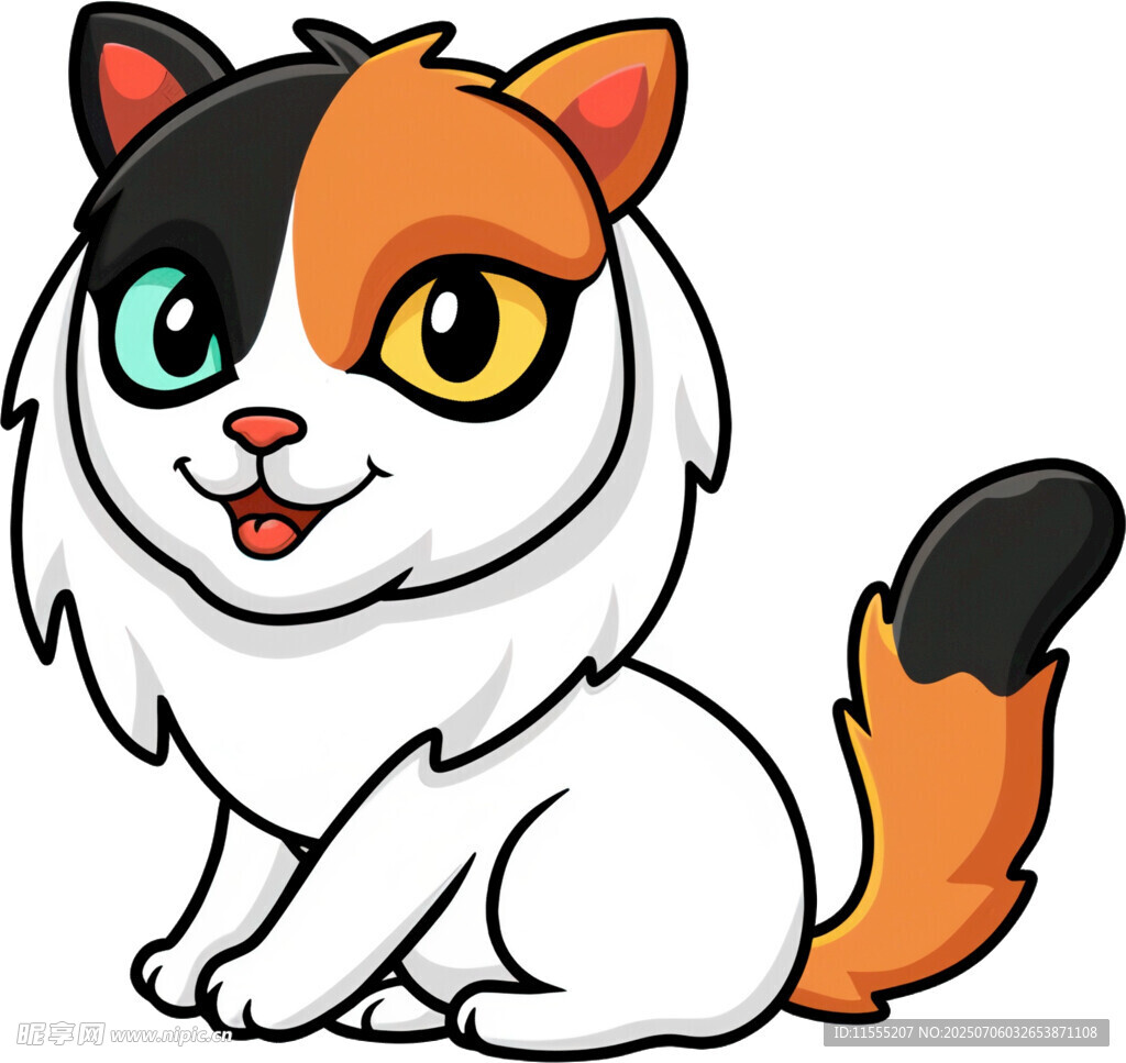 可爱三色猫咪卡通形象