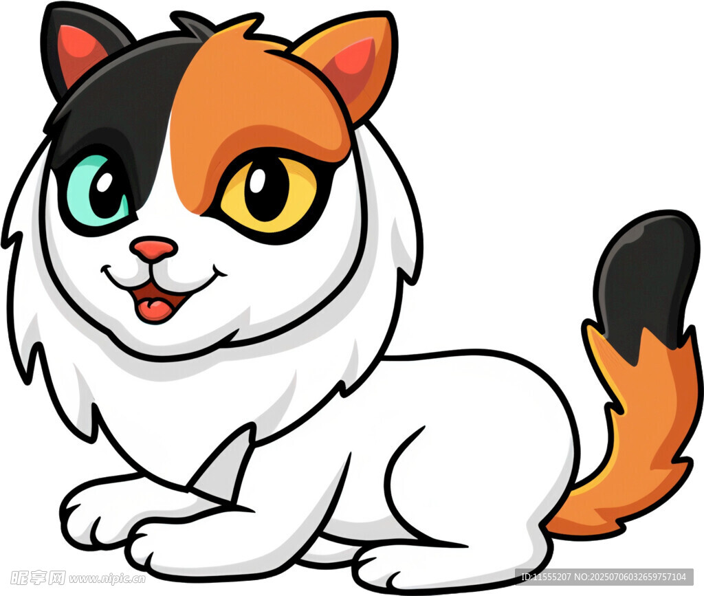 可爱三色猫咪卡通形象