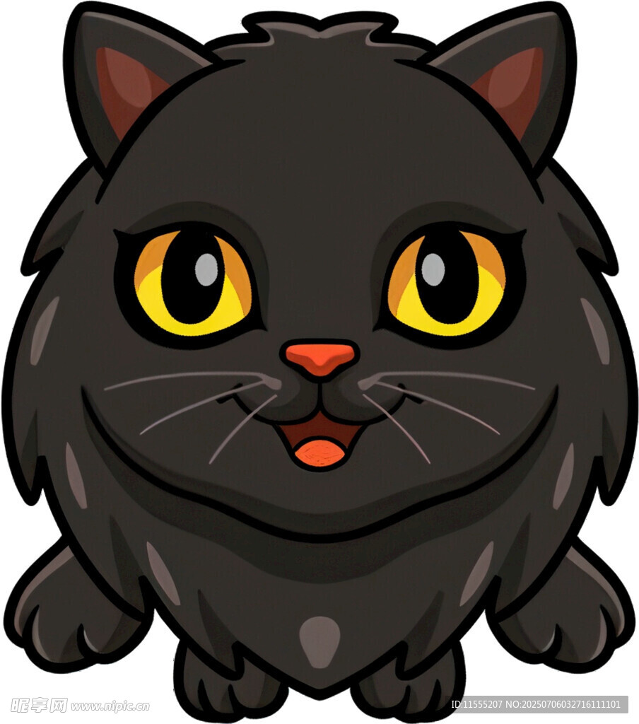 可爱黑猫卡通形象